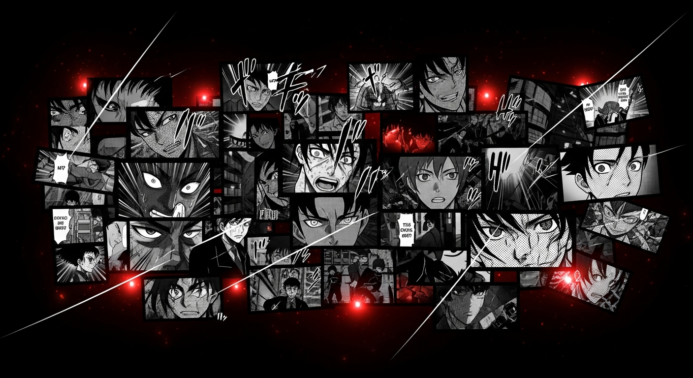 Manga collage background