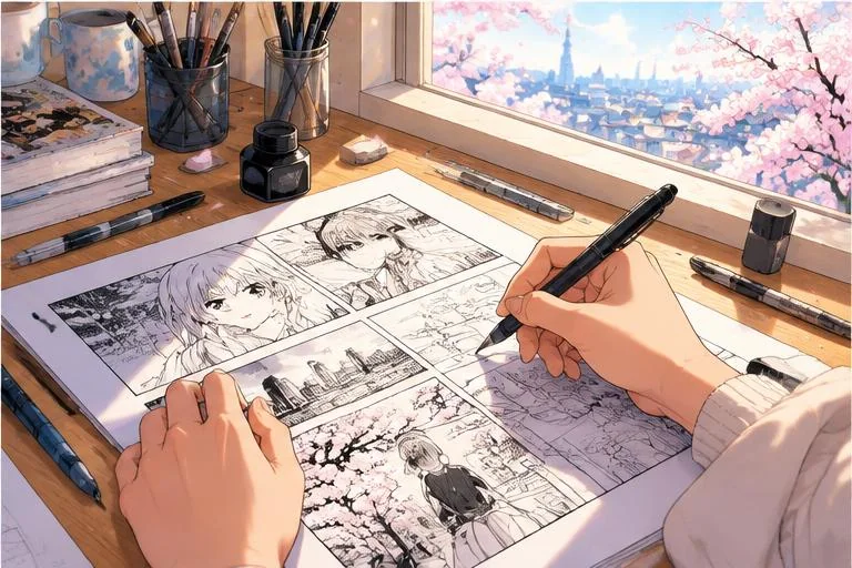 Original anime-style illustration exploring manga vs anime: what’s the difference? on manga18fx